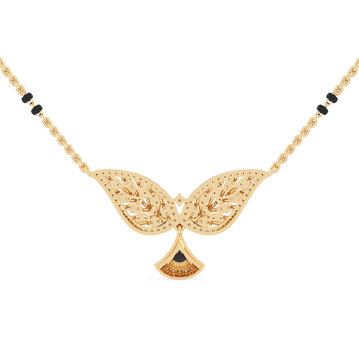Stylish Leaf Round Lab Grown Mangalsutra